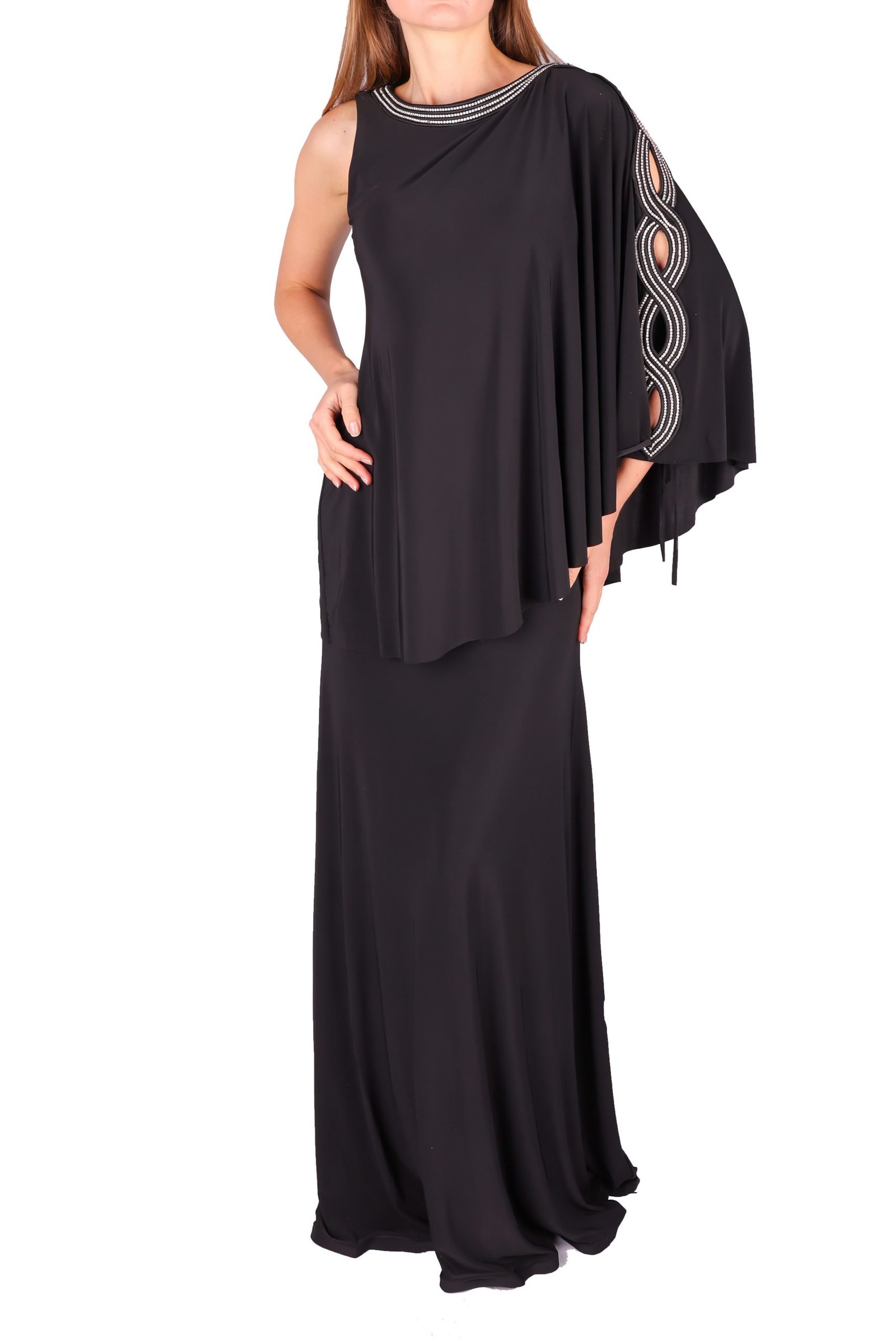 Classy Black Sheath Long Evening Dress,Black Evening Gown  Y7144 main image 1