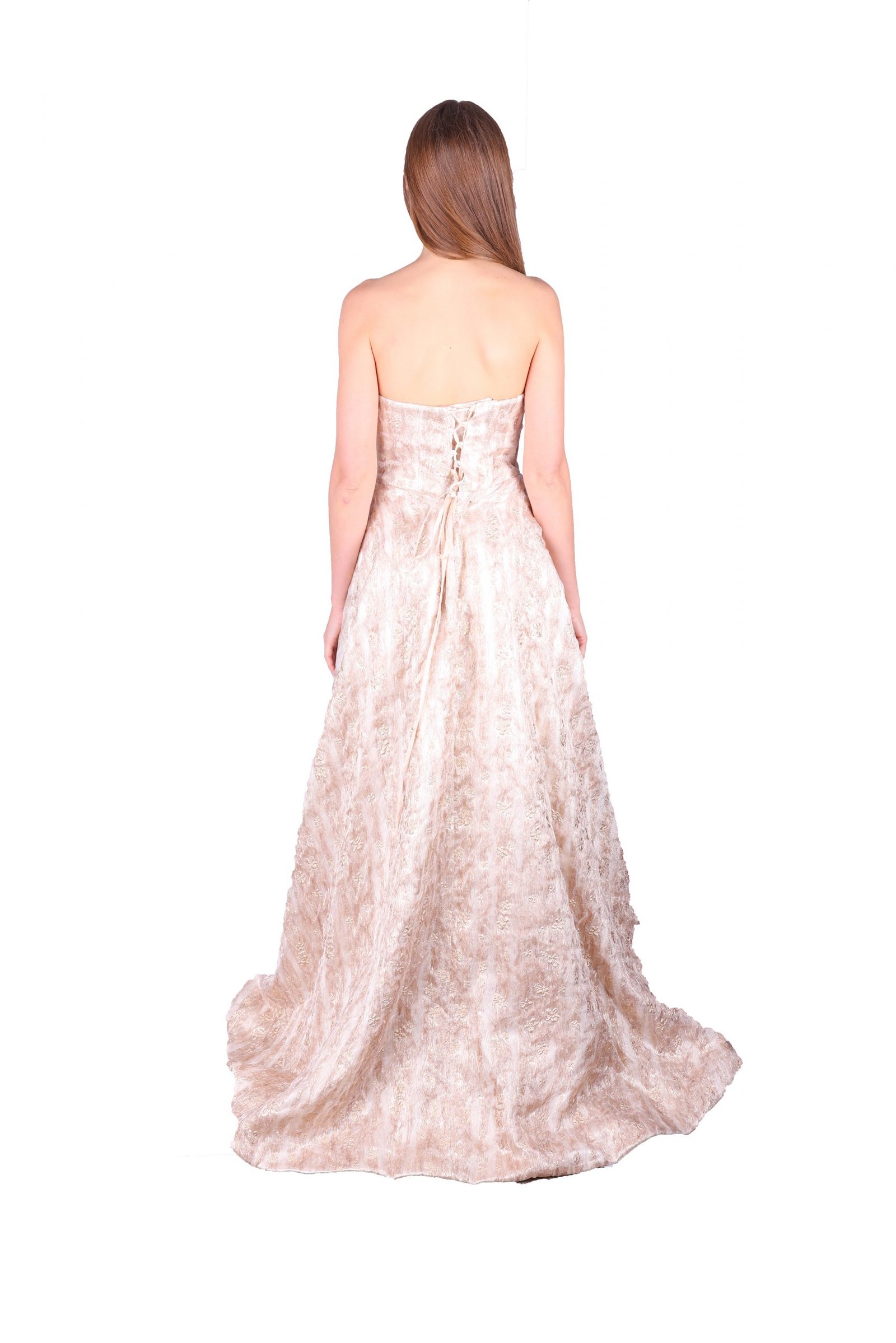 3D Embellished Anne Queen Neck A-line Dress